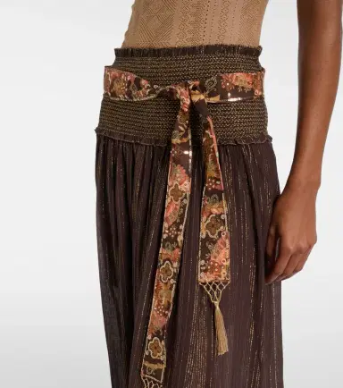 Zimmermann Aster shirred cotton and silk lamé midi skirt | Thumbnail 4 Zimmermann Aster shirred cotton and silk lamé midi skirt | Thumbnail 4