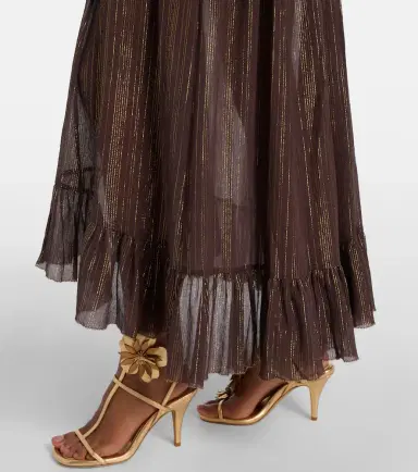 Zimmermann Aster shirred cotton and silk lamé midi skirt | Thumbnail 5 Zimmermann Aster shirred cotton and silk lamé midi skirt | Thumbnail 5