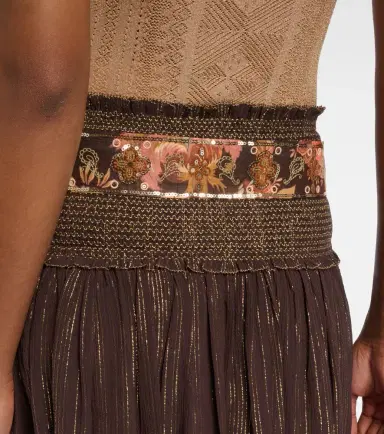 Zimmermann Aster shirred cotton and silk lamé midi skirt | Thumbnail 6 Zimmermann Aster shirred cotton and silk lamé midi skirt | Thumbnail 6