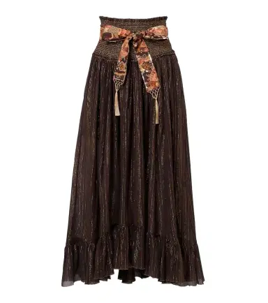 Zimmermann Aster shirred cotton and silk lamé midi skirt | Thumbnail 1 Zimmermann Aster shirred cotton and silk lamé midi skirt | Thumbnail 1