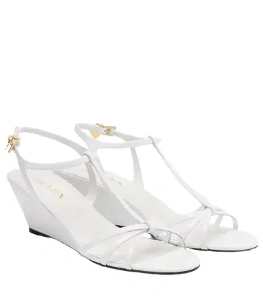 Prada Patent leather wedge sandals | Thumbnail 1