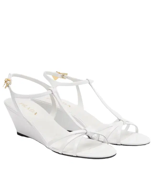Prada Patent leather wedge sandals