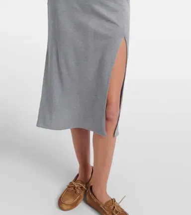 Miu Miu Lace-trimmed silk jersey midi dress | Thumbnail 2