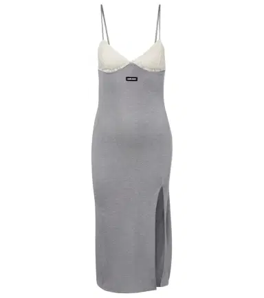 Miu Miu Lace-trimmed silk jersey midi dress | Thumbnail 1