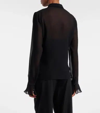 Gucci Lace-trimmed silk georgette shirt | Thumbnail 5