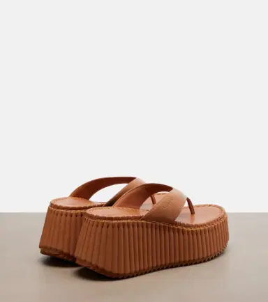 Chloé Chloé Nama leather platform thong sandals | Thumbnail 4