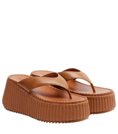 Chloé Chloé Nama leather platform thong sandals | Thumbnail 1