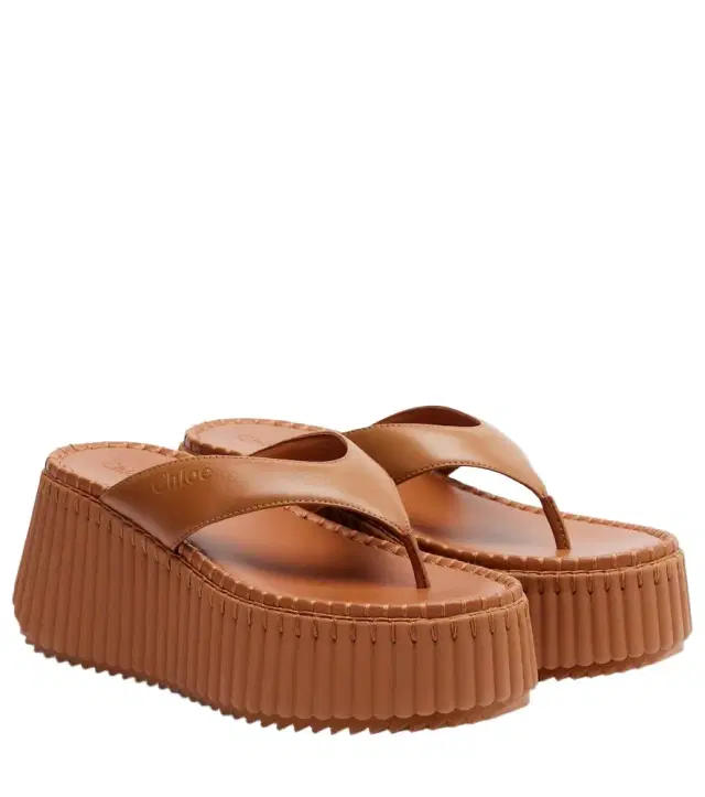 Chloe Chloé Nama leather platform thong sandals