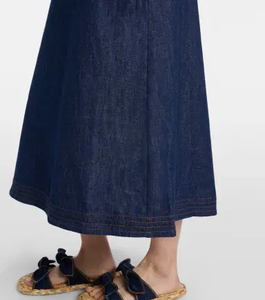 Zimmermann Aster ruffled denim midi dress | Thumbnail 2