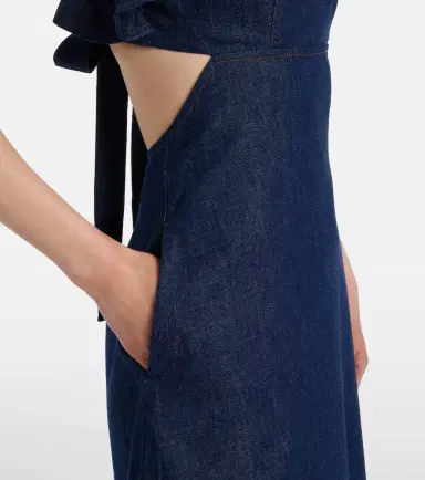 Zimmermann Aster ruffled denim midi dress | Thumbnail 4