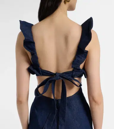 Zimmermann Aster ruffled denim midi dress | Thumbnail 6