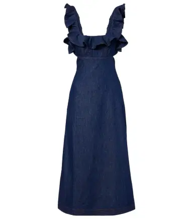 Zimmermann Aster ruffled denim midi dress | Thumbnail 1