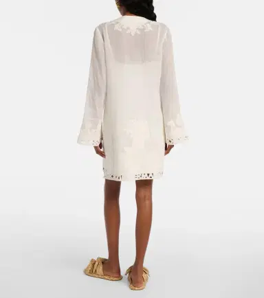 Zimmermann Indra embroidered ramie minidress | Thumbnail 3