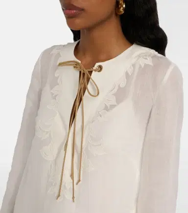 Zimmermann Indra embroidered ramie minidress | Thumbnail 6