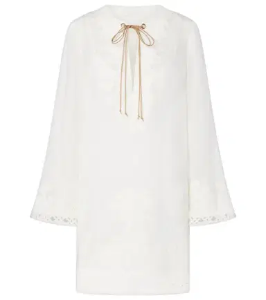 Zimmermann Indra embroidered ramie minidress | Thumbnail 1