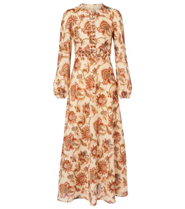 Zimmermann Aster beaded floral linen maxi dress