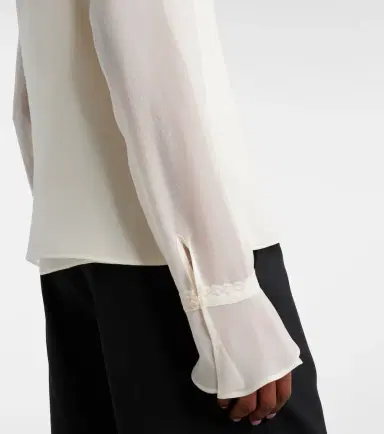 Gucci Lace-trimmed silk georgette shirt | Thumbnail 4 Gucci Lace-trimmed silk georgette shirt | Thumbnail 4