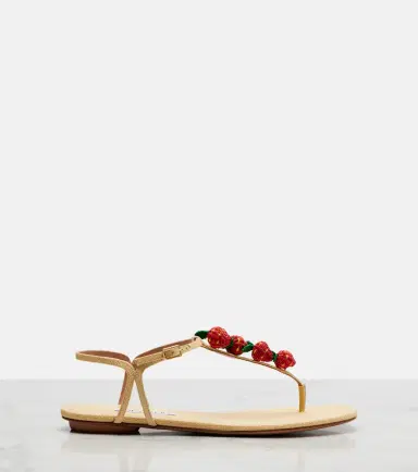 Aquazzura Fragolina raffia-effect thong sandals | Thumbnail 2 Aquazzura Fragolina raffia-effect thong sandals | Thumbnail 2