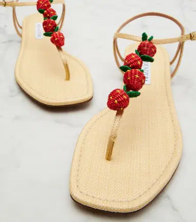 Aquazzura Fragolina raffia-effect thong sandals | Thumbnail 4 Aquazzura Fragolina raffia-effect thong sandals | Thumbnail 4