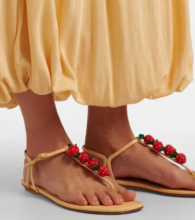 Aquazzura Fragolina raffia-effect thong sandals | Thumbnail 6 Aquazzura Fragolina raffia-effect thong sandals | Thumbnail 6