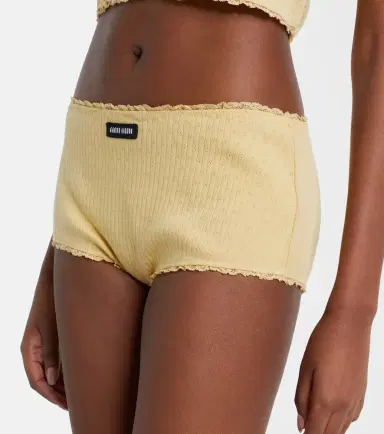 Miu Miu Pointelle cotton micro shorts | Thumbnail 4