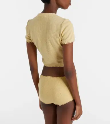 Miu Miu Pointelle cotton micro shorts | Thumbnail 5