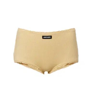 Miu Miu Pointelle cotton micro shorts | Thumbnail 1