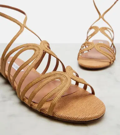 Aquazzura Serenade raffia sandals | Thumbnail 4 Aquazzura Serenade raffia sandals | Thumbnail 4