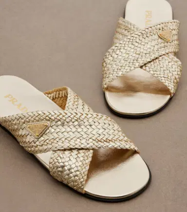 Prada Woven leather slides | Thumbnail 3