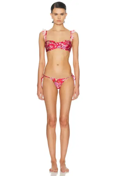 PatBO Peony Print Tie Bikini Bottom | Thumbnail 4
