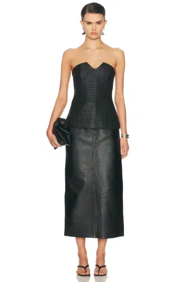 St. Agni Woven Leather Strapless Bodice Top | Thumbnail 4 St. Agni Woven Leather Strapless Bodice Top | Thumbnail 4