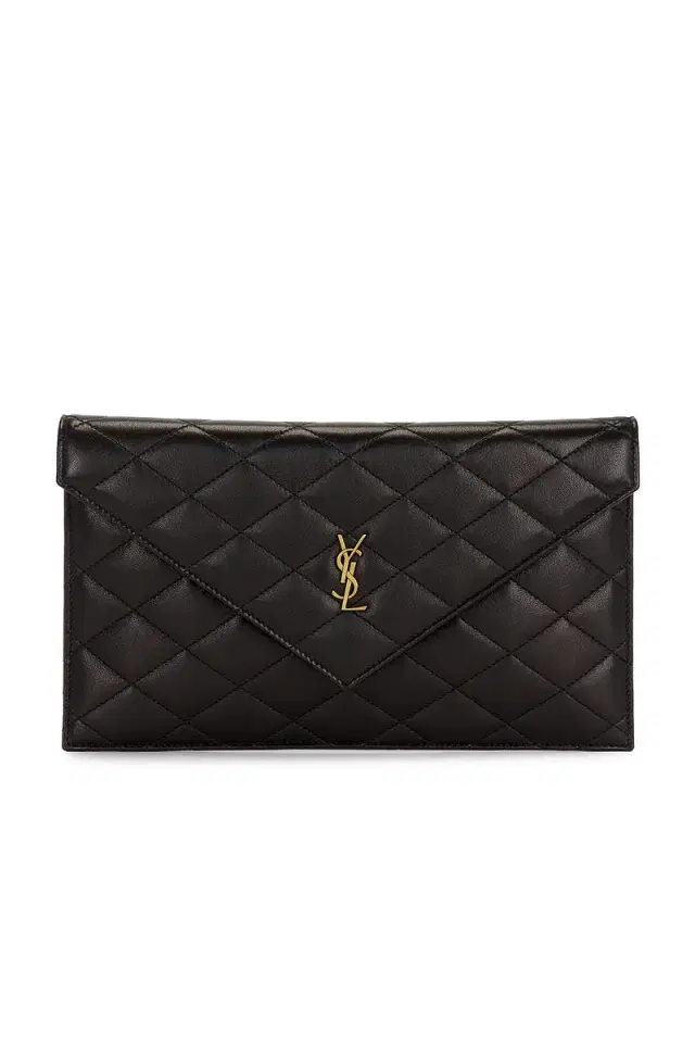 Saint Laurent Agneau Plume Matelasse Pouch
