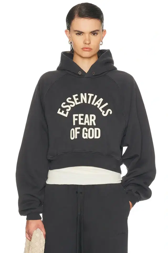 Fear of God ESSENTIALS Campus 90's Cropped Raglan Fleece Hoodie