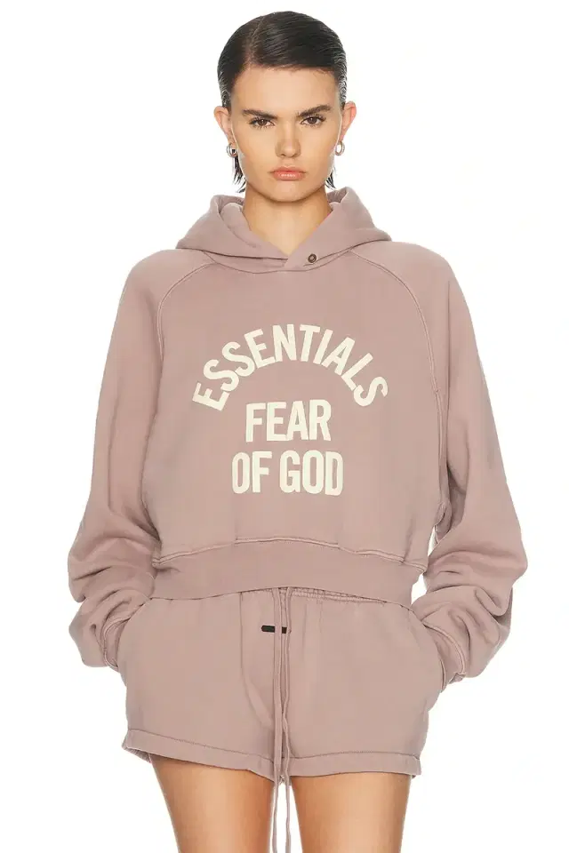 Fear of God ESSENTIALS Campus 90's Cropped Raglan Fleece Hoodie