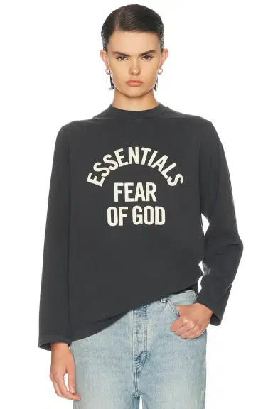 Fear of God Essentials Campus Classic Long Sleeve Cotton Jersey Tee | Thumbnail 1 Fear of God Essentials Campus Classic Long Sleeve Cotton Jersey Tee | Thumbnail 1