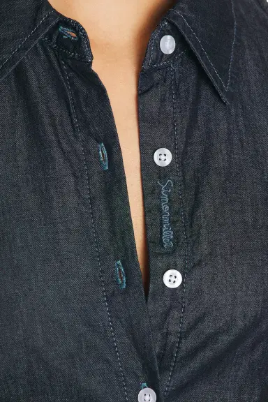 SIMONMILLER Loch Sleeveless Chambray Button Up Top | Thumbnail 6