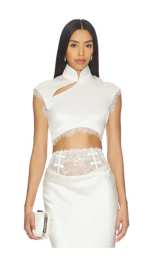 SAU LEE Lila Satin Top