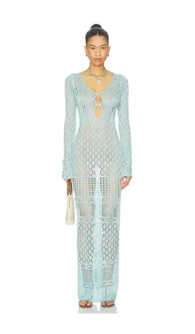 SNDYS Long Sleeve Crochet Maxi Dress | Thumbnail 1