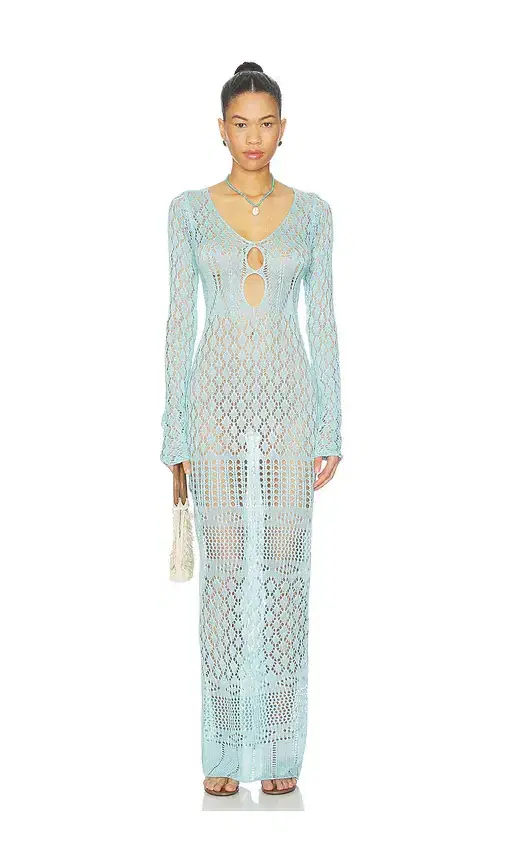 Long Sleeve Crochet Maxi Dress