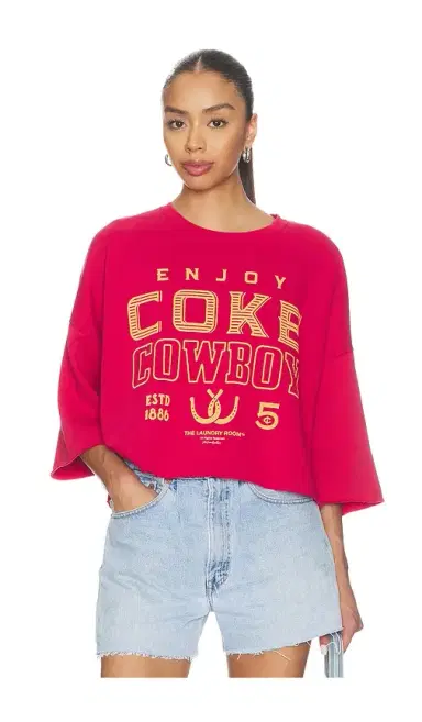 The Laundry Room Enjoy Coke Cowboy Horseshoe Crop Jumper | Thumbnail 1