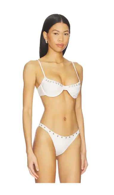 With Jean Julia Eyelet Bikini Top | Thumbnail 2