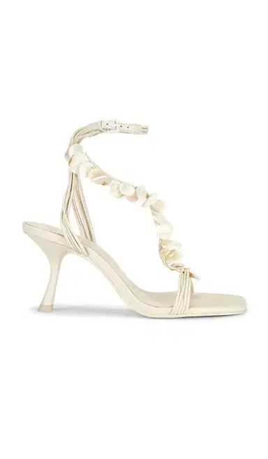SIMKHAI Elin Natural Shell Beaded Strappy Heel | Thumbnail 1 SIMKHAI Elin Natural Shell Beaded Strappy Heel | Thumbnail 1