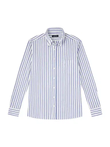 J. Mueser Button-Down Collar Striped Cotton-Seersucker Shirt - Men | Thumbnail 1