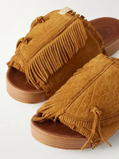 Visvim Christo Shaman Folk Suede Slides - Men | Thumbnail 4