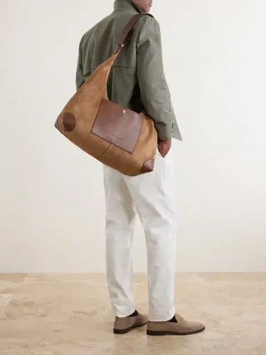 Brunello Cucinelli Leather-Trimmed Suede Tote Bag - Men | Thumbnail 2 Brunello Cucinelli Leather-Trimmed Suede Tote Bag - Men | Thumbnail 2