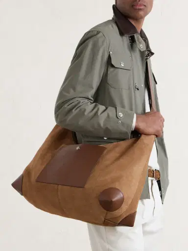 Brunello Cucinelli Leather-Trimmed Suede Tote Bag - Men | Thumbnail 3 Brunello Cucinelli Leather-Trimmed Suede Tote Bag - Men | Thumbnail 3