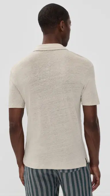 Alex Crane Linen Knit Polo Bone | Thumbnail 3 Alex Crane Linen Knit Polo Bone | Thumbnail 3