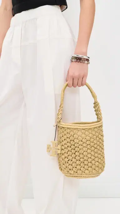 Tory Burch Ella Hand Crochet Popcorn Stitch Bucket Bag | Thumbnail 3 Tory Burch Ella Hand Crochet Popcorn Stitch Bucket Bag | Thumbnail 3