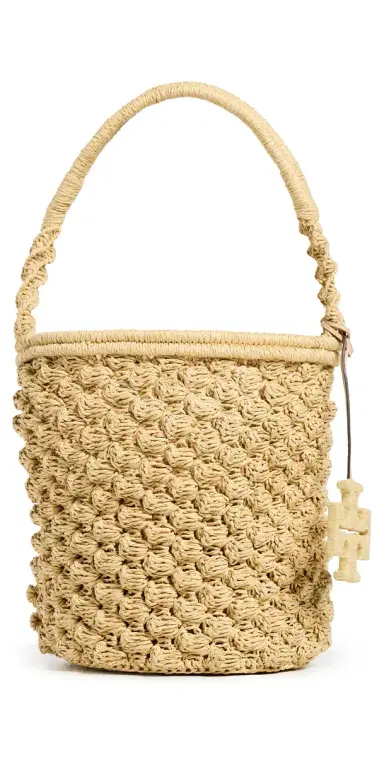 Tory Burch Ella Hand Crochet Popcorn Stitch Bucket Bag | Thumbnail 1 Tory Burch Ella Hand Crochet Popcorn Stitch Bucket Bag | Thumbnail 1