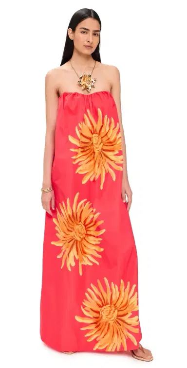 The Wolf Gang Verona Maxi Dress Rojo Sunflower | Thumbnail 1 The Wolf Gang Verona Maxi Dress Rojo Sunflower | Thumbnail 1
